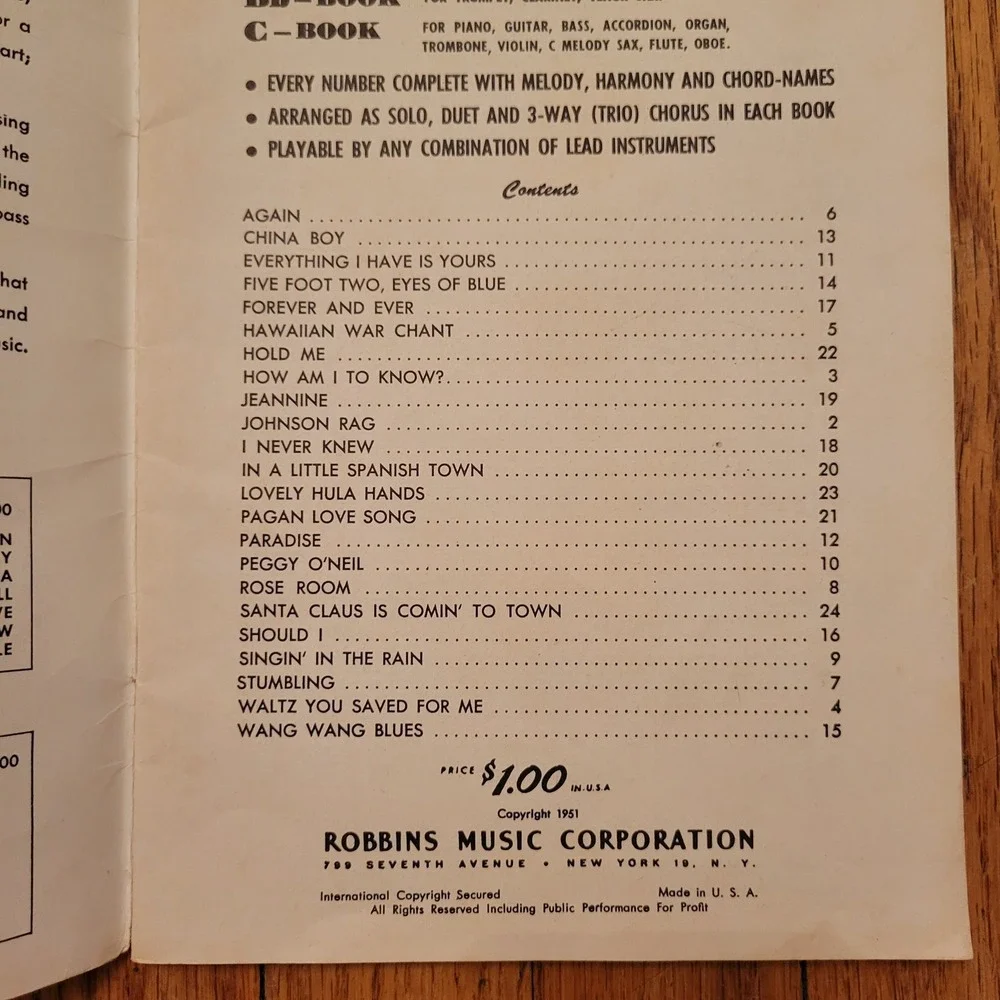 Combo Orks No 2 Small Dance Band Sheet Music Eb Bb‎ C Books Paul Hill Vintage